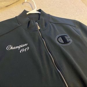 Champion Black Zip Up Sweatshirt Size L